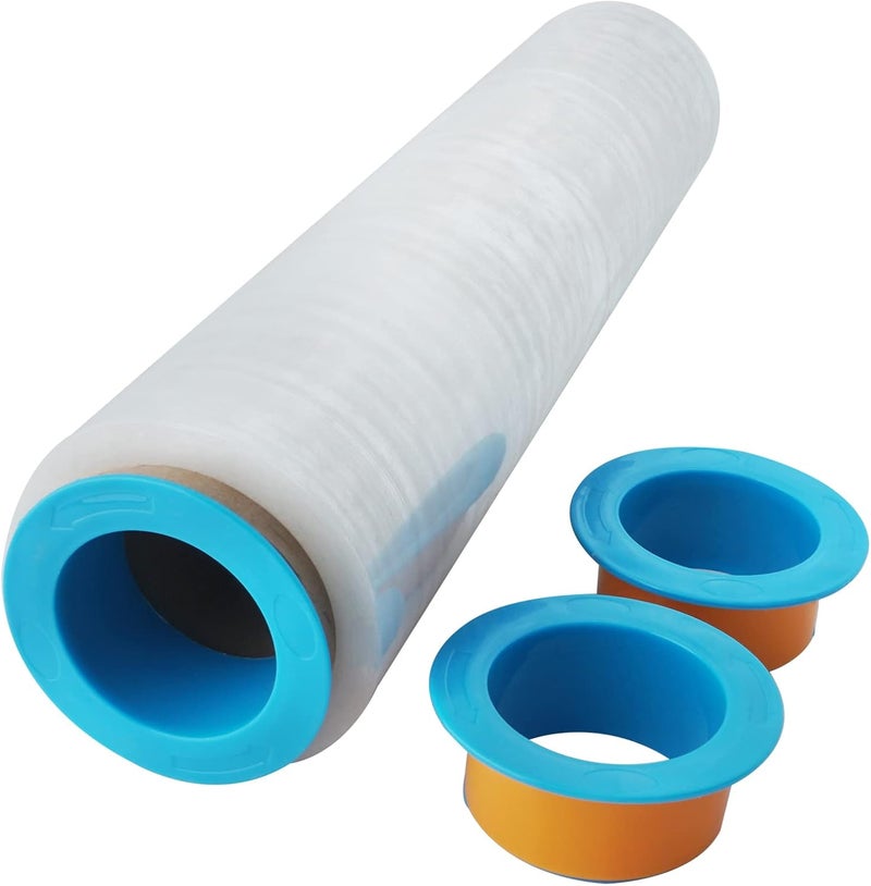 ELFJOY Stretch Film Dispenser Stretch Wrap Dispenser for 3" Core Film Shrink Wrap Holder for Shipping Pallet Packing and Moving Supplies Blue 1 Pairs - Image 1